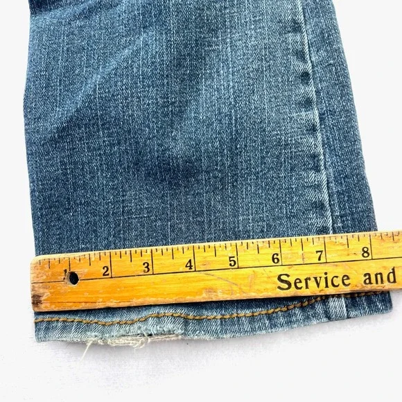 Vintage Y2K Aeropostale Skinny Flare Jeans Womens 3/4 Low Rise Distressed - Picture 8 of 11